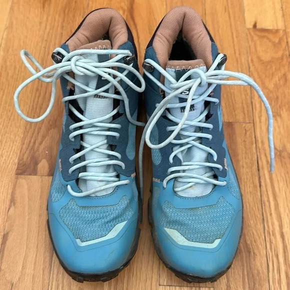 Salomon 7.5 Predict hike mid GTX mallard blue Hiking boot great pre owned cond - Picture 1 of 8